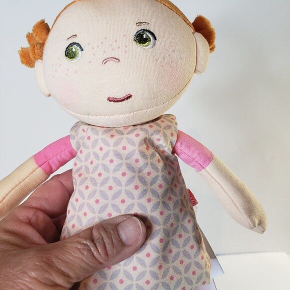 Cute HABA Cloth Red Hair Doll Green Eyes Cloth Rag Doll Soft 9" Roya - Picture 11 of 12